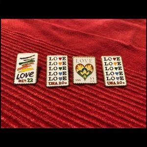 ♥️ Vintage Love Stamp Pins ~ qty 4 ♥️♥️